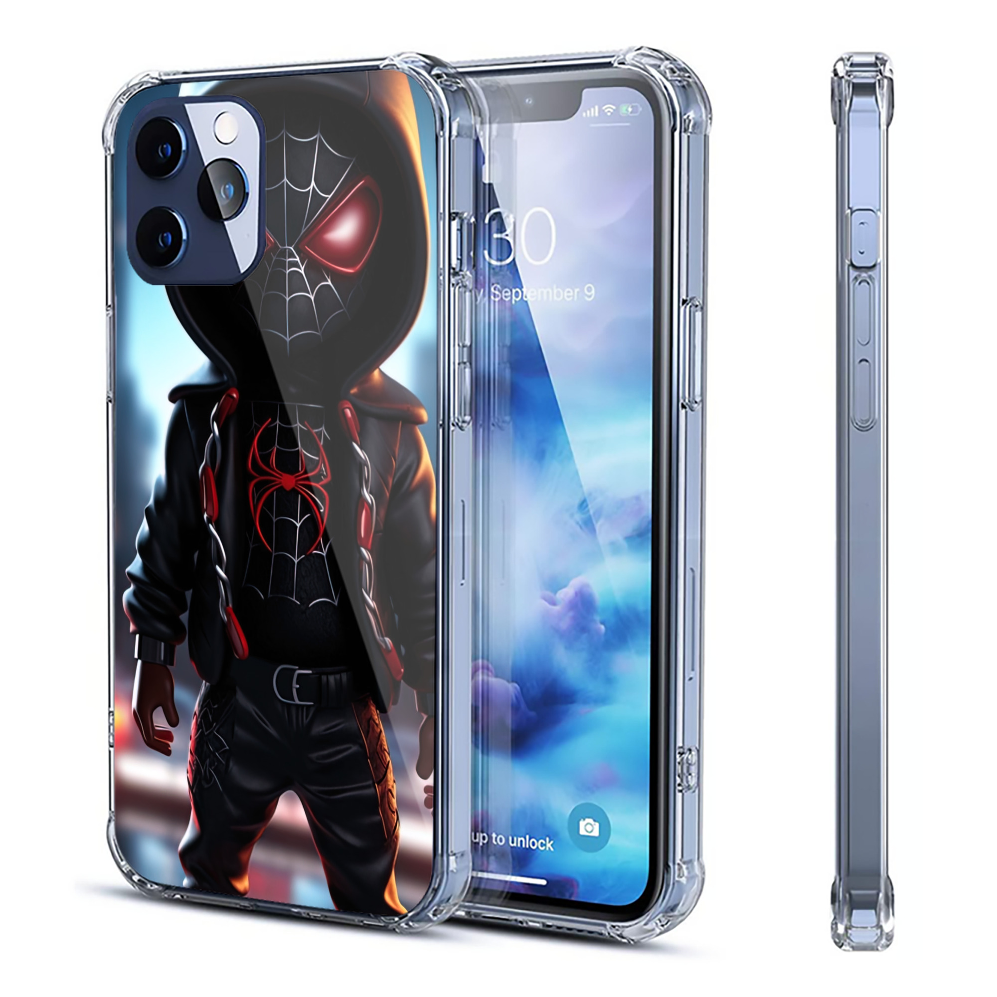 （画像用） Spider Man スパイダーマン 【iPhone 12シリーズ対応】透明スマホケース（クリアソフトケース）